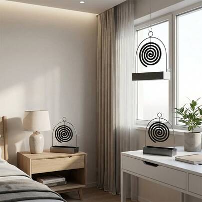 金属蚊香架 - 极简北欧风格 - 多场景适用 - 金属材质，防锈 - 可放置香薰和檀香 - 适用于客厅、卧室、露营 - 北欧设计，提升氛围 - 小巧便携，易于收纳 - 极简金属香炉，点亮生活空间