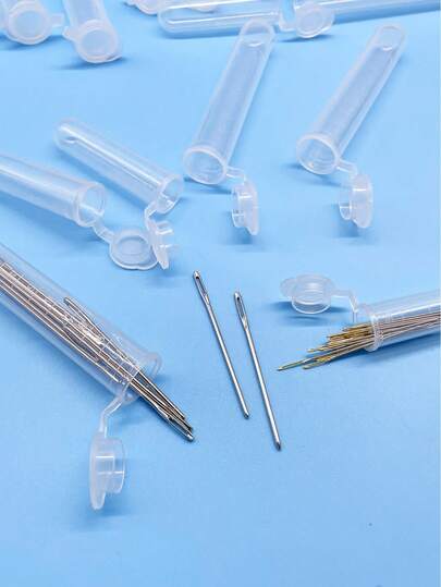 10个透明塑料瓶，带盖，5毫升/10毫升可选，轻巧便携，多功能DIY塑料收纳瓶，可用于存放缝纫针，适合手工爱好者。