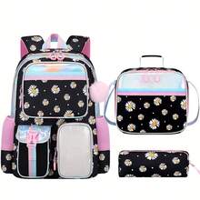 3pcs/Set Women Lightweight High Density Nylon Zipper Closure Backpacks, Suitable For School And Daily Use - A - View 11