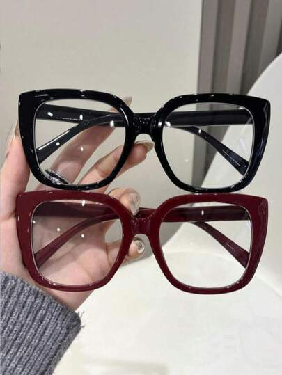 Gafas decorativas ovaladas de plástico de marco completo y transparente de colores múltiples, adecuadas para la vida diaria, de vuelta a la escuela, atuendo de fin de semana, cita, salir, accesorio de moda, se adapta a todas las formas de rostro