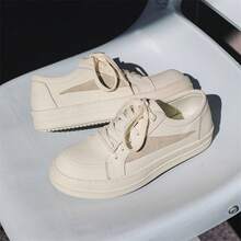 Casual Niche Thick-Soled Height-Increasing Casual Sneakers In American Black And White Low-Top Style - 白色 - 查看 1