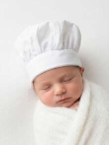 Newborn Photography Props Chef Hat With Scarf, Baby Photography Costume Chef Apron Hat Set, Striped Chef Hat Outfit, Baby Party Gift - Multicolor - View 1