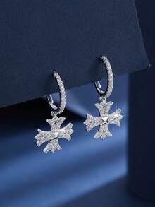 1对复古别致星形十字架耳钉，街头风吸睛女士礼物 - W17834 - 查看 1