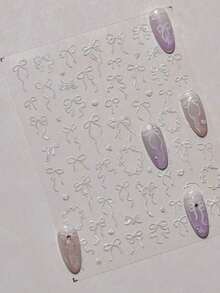 1pc 5D Crystal Diamond Nail Sticker, Pink Swan Flower Frame Butterfly Pattern, Self-Adhesive Nail Art Sticker, Cute DIY Decorative Accessory Nails Nail Stickers - Multicolor-4 - View 1