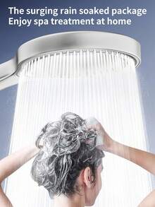 1pc Handheld Shower Head With Water Pressure Booster, Multi-Setting, Bathroom Shower Sprayer With Water-Saving, Easy-Clean Features - 1 shower head - View 2