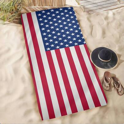 [Thick Soft Sand Free Beach Towel] 1pc: American Flag Extra Large Super Absorbent Beach Towel, Outdoor Carpet/ Outdoor Mat Comfortable Quick Dry Swimming Towel, Thick Soft Sand Free Cute Beach Pool Travel Picnic Camping/Highly Absorbent Bath Towel