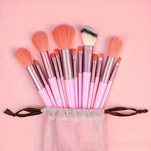 33件套化妆刷套装（含束口袋），包括腮红刷、粉底刷、眼影刷、轮廓刷、软毛刷等专业化妆刷，女士化妆刷套装，洗脸刷套装，化妆刷套装，全套化妆刷套装，化妆刷套装，化妆刷礼盒套装 - 彩色 - 查看 4