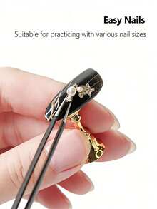 ART LALIC 10Pcs Transparent Plastic Nail Stand Tips Holders Chess Shaped DIY Magnetic Training Practice Display Manicure Nail Tool - Multicolor - View 3