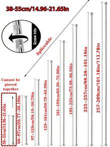 Barra de cortina extensible de acero inoxidable sin taladro, extra larga. Barra de cortina, barra colgante de armario, barra retráctil, secadora, barra de soporte, barra de almacenamiento de utensilios de cocina, barra de tensión, barra colgante de espátula, barra colgante de cucharas, barra colgante de tabla de cortar, barra colgante de toallas de cocina, barra colgante de batidores, barra colgante de cucharones, sin necesidad de taladrar, material de acero inoxidable, fácil instalación, sin adhesivo necesario, adecuado para armario, baño, ventana - Multicolor - Ver 24