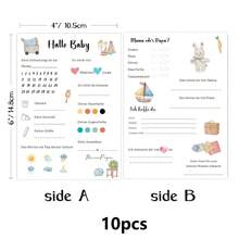 10/20/30/40/50pcs Baby Shower Prediction Cards, German Baby Time Capsule Cards, Cute Baby Milestone Cards, Baby Shower Games And Advice Cards - Multi-colored Cars - View 9