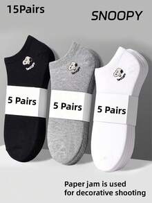 12/6/3/1 Đôi tất nam mùa hè thêu họa tiết độc đáo, tất nam họa tiết hoạt hình dễ thương, tất thể thao thường ngày thoáng khí, kháng mùi, tất unisex họa tiết hoạt hình, tất mềm mại và nhẹ, tất Snoopy. - Nhiều màu - Xem 2