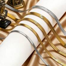 1pc Stainless Steel Twist Chain Necklace, Fashion Bone Chain Jewelry Gift For Men - Twist Chain - View 9