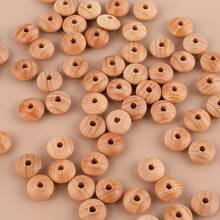 山毛榉木算盘珠、飞碟珠、木片、天然山毛榉木珠，适用于DIY珠宝制作 - 彩色 - 查看 2