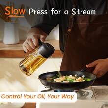 TrendPlain 16oz/470ml Glass Olive Oil Sprayer For Cooking – 2 In 1 Olive Oil Dispenser Bottle For Kitchen Gadgets And Air Fryer Accessories, Salad, BBQ - Black - 查看 3