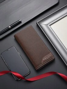 SHABILI 男士钱包，创意中长款纤薄对折钱包，大容量名片夹，男士现金钱包，长款钱包，腕包，旅行必备夏季钱包 - 銅色 - 查看 5