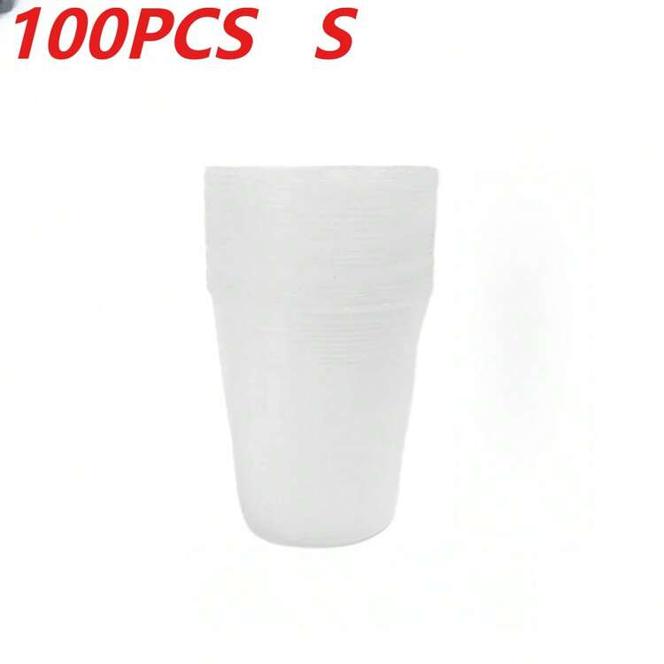 100个透明塑料育苗杯，园艺繁殖容器，适用于幼苗培育，家庭花园、阳台、温室、室内外植物养护和花卉栽培 - 透明 - 查看 11