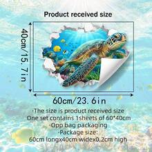 Hình dán tường 3D hình rùa biển, decal dán tường bằng vinyl có thể tháo rời với hình ảnh cá dưới nước, thích hợp cho phòng ngủ trẻ em, phòng tắm, phòng trẻ sơ sinh. - Nhiều màu - Xem 5