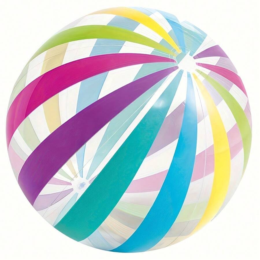 1-Piece Polka Dot Beach Ball Inflatable PVC Water Play Ball Colorful Striped Ball Outdoor Swimming Pool Pool Beach Party Decoration Inflatable For Outdoor Activities, Suitable For Outdoor Entertainment, Beach Activities, And Celebrations - Party Games And Fun Activities - Multicolor - View 1