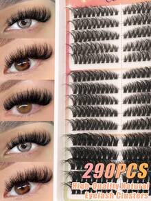 Lina 单簇假睫毛，浓密蓬松 D 卷度分段式 DIY 卡通眼妆，大容量簇状睫毛，适合新手日常及派对场合的礼品套装 - DD - 查看 2