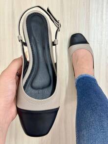 Two-Tone Comfort Slingback - Grey - View 4