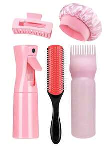 17/5/1-Piece Bathroom Hair Styling Set, Including A High-Pressure Spray Bottle And Sleep Cap, A Curling Comb Set, A Nine-Row Comb, A Wide-Tooth Hook Comb, A Double-Ended Comb, A Styling Comb, A Rat-Tail Comb, A Rat-Tail Comb, An Edge Comb, A Hairbrush, And A Massage Comb. - A - View 15