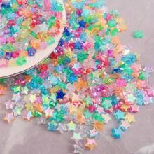 100pcs Acrylic Five-Pointed Star Mosaic DIY Materials, Suitable For DIY Handmade Necklace Pendant Jewelry - Multicolor - View 9
