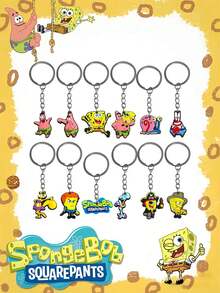 SpongeBob SquarePants 12 piezas Llavero de Bob Esponja, llaveros de personajes de dibujos animados, decoraciones de fiesta, encantos lindos de anime para bolsos, encantos de teléfono, llaveros, colgantes portátiles de moda, llaveros de estilo aleatorio, accesorios de nicho para bolsos, decoraciones de alta gama, accesorios de automóvil con tema de fiesta multifuncional, regalos de San Valentín/Año Nuevo para novia/parejas, adecuado para el Día del Maestro, aniversario, regalos de cumpleaños, decoraciones de bolsos de mujer, regalos para ella - Ver 2