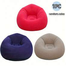 1 chiếc ghế sofa hơi gấp gọn di động dành cho một người, chất liệu nhung mềm mại, không cần lắp ráp, thích hợp sử dụng trong nhà/ngoài trời, cắm trại và thư giãn tại nhà, đồ nội thất bơm hơi. - hình cầu - Xem 6