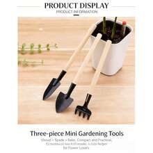 [Bộ cào và xẻng làm vườn cán gỗ] Bộ 3 món dụng cụ làm vườn mini, cào hoa cán gỗ và xẻng nhỏ dùng để gieo hạt, trồng cây mọng nước, vật tư làm vườn. - B - Xem 5