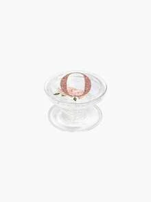 Pink Alphabet Element A-Z Alphabet Rose & Glitter Phone Grip, Transparent Expandable Phone Stand, Personalized Floral Phone Holder For Women & Girls Spring Gift - Multicolor - View 8