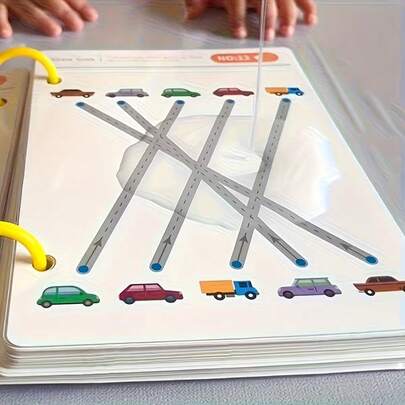 32 Pages Reusable Magic Practice Notebook + Erasable Pen + Eraser Set | Whole Brain Development, Writing Training And Painting Education Manual | Learn Writing Skills, Paper Material, Durable Binding | Colorful Pages