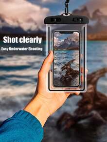 通用防水手机袋，防水手机壳，适用于 14/13/12/11 Pro Max/XS Plus，兼容三星 Galaxy S22/S23 手机（最大 7.0 英寸），3D 手机干袋 - 紫色 - 查看 6