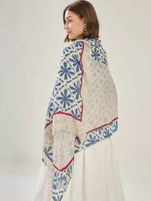 1 chiếc khăn quàng cổ màu xanh dương, khăn choàng mùa đông đa năng dành cho nữ, khăn voan mùa xuân/thu, khăn giữ ấm cổ, khăn choàng/khăn tắm cỡ lớn. - Màu xanh lam - Xem 4