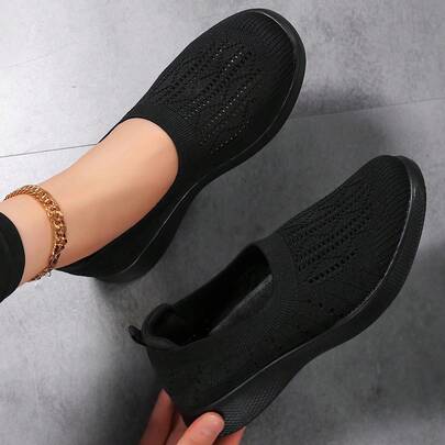 女士纯色休闲鞋，适合日常穿着