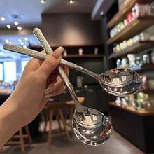 5pcs Luxury Rhinestone Stainless Steel Spoon | Shiny Tableware For Elegant Dining,Elevate Your Everyday Meal With Luxury, Eye-Catching Tableware,Premium Stainless Steel, Dishwasher - Multicolor - View 10