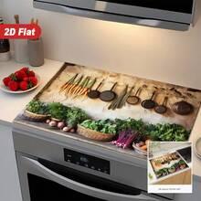 1pc, 2D Rubber Furnace Cover Pad, With Non-Slip And Heat-Resistant Synthetic Surface, Is Suitable For Glass Electric Furnace, With Scratch-Proof Function, And Can Be Used As Oven, Washing Machine And Dryer. - Multicolor - View 3