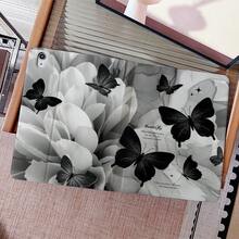 1pc Monochrome Black Butterfly & Floral Protective Cover With Pen Slot Multi-Angle Magnetic Stand Cover With Auto Sleep/Wake,Kawaii Tablet Case Compatible With IPad Pro/Air/Compatible With Samsung Galaxy A9/S9/S7/S10+/Compatible With XIAOMI Pad/5/6/7 - Multicolor - View 4