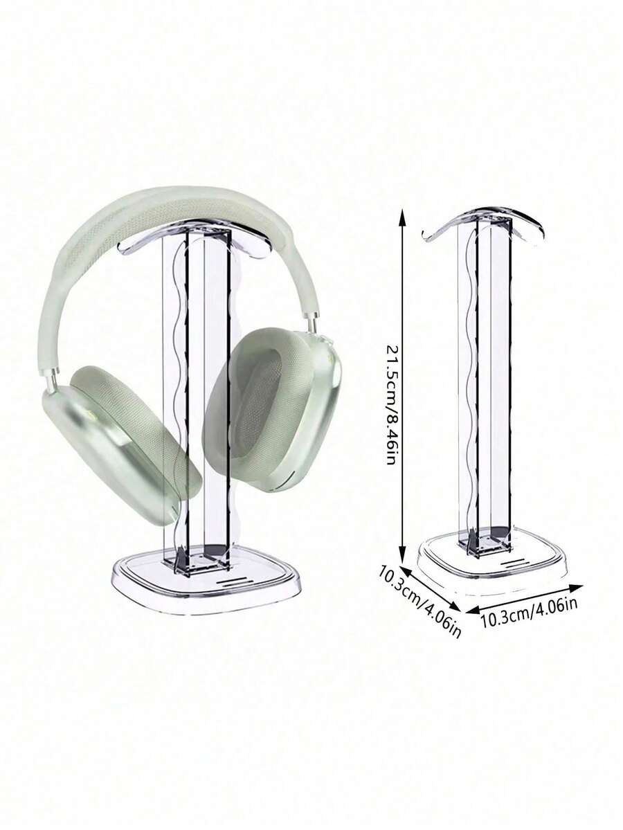 1pc Transparent Acrylic Non-Slip Stable Minimalist Design Detachable Gaming Headset Display Stand, Headphone Holder, Suitable For Over-Ear Gaming Headphones - View 1