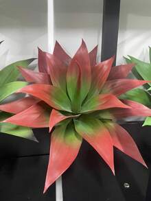 大型抗紫外线仿真龙舌兰植物 - 逼真的红色仿真龙舌兰植物，适用于门廊、花盆、庭院、花园，大型抗紫外线仿真龙舌兰盆栽，适合室内外热带多肉植物装饰 - 彩色 - 查看 13