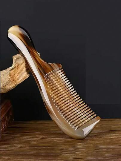 1pc Large Anti- Comb, Plastic Teeth Design - Suitable For All Hair Types Thick Massage Brush, ABS Plastic Handle, Natural Material, Unique Comb Teeth Shape Achieves Smooth Styling And Scalp Care, Multi-Functional Comb With Scalp Massage Function, Ergonomic Plastic Teeth Comb.