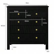 Kitchen Cabinet, Drawer Cabinet With Special Doors, Gold Handle, Kitchen Cabinet / Shoe Cabinet / Dressing Table [Old Reference: WF325795BAA] - Black - View 5