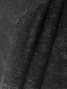 Hellstars  Flame Profile Retro Washed Print Round Neck Short Sleeve T-Shirt, 230g 100% Cotton T-Shirt, Summer Clothes, Men's Tops, Casual And Comfortable, Fashionable Graphic Tee, Unisex Style - Black - View 4