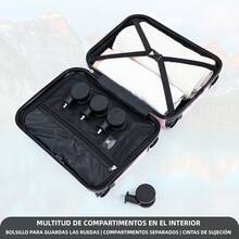 Maleta de Cabina ABS 40x30x20(24L)| Equipaje de mano con Ruedas Desmontables para Ryanair | Vueling | Easy-Jet |Wizz Air| Volotea-Negro/AzulMarino/RosaDorada/Morada/Menta/Amarillo/Verde/Rosa - Rosa - Ver 5