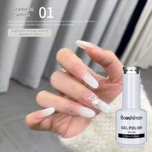 BAOSHIMAN 高级渐变白色指甲油，自然裸色到白色渐变，专业可卸UV凝胶，适合美甲师和初学者 - 彩色 - 查看 9
