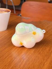 绚丽多彩星云链，兼容 4保护壳、Pro、苹果无线蓝牙耳机2、3代，柔软硅胶材质，少女风十足。请注意，星星的位置可能因型号而异，如果您对此非常在意，请勿购买。 - 白色 - 查看 3