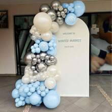 36 peças/Conjunto Balões de Látex Macaron Rosa e Azul Claro, 10 Polegadas, Decoração de Festa de Casamento, Bottom de Aniversário, Decoração de Inauguração de Loja - Visão 5
