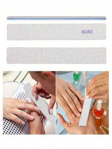 1/10pcs Set, 10pcs/Set (Optional 80/80, 100/180 Grit) Nail Files, Acrylic Nail Buffing Blocks, Professional Nail Tools, Suitable For Home And Salon, Durable Double-Sided - Multicolor - View 4