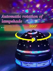 1 Peça Luz Noturna Estrelada de OVNI LED, Lâmpada de Projeção para Dormir, Luz Ambiente de Projeção de 7 Cores para Decoração de Casa, Sala de Estar, Decoração de Feriado, Decoração de Parede, Acampamento, Presente de Aniversário - projeção do céu estrelado - Visão 5