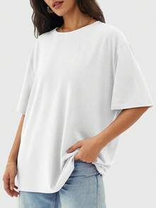 Speed mate 3pcs Women Casual Loose T-Shirts, Round Neck Short Sleeve Basic Sports Tops For Summer - Red Violet - View 5