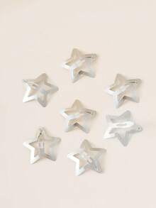 10 piezas/30 piezas/50 piezas Pinzas para el cabello con estrellas huecas metálicas estilo Y2K, lindos pasadores de estrella de cinco puntas para el flequillo, adecuados para peinados diarios, de trabajo y de fiesta - Multicolor - Ver 3
